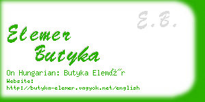 elemer butyka business card
